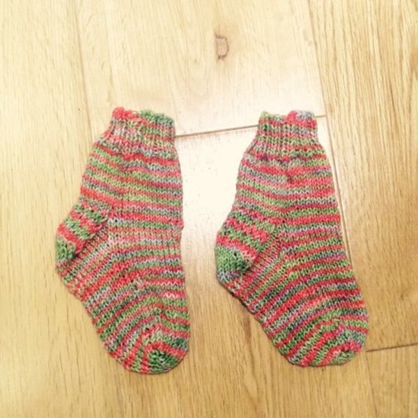 Orange Green Red Striped Baby Socks