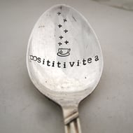 Oops, Posititiviteaspoon, Handstamped Vintage Spoon, Second