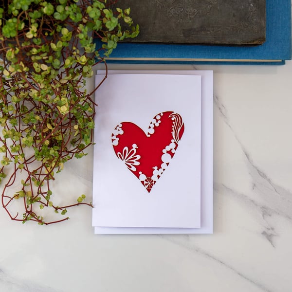 Laser Cut Heart Card