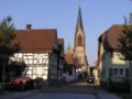 Muggensturm, Blick zur katholischen Pfarrkirche Maria Königin