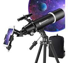 Teleskop, Astronomie Teleskop für Erwachsene, 80mm Aperture 600mm Tragbares Reiseteleskop für Anfänger & Kinder mit Stativ …