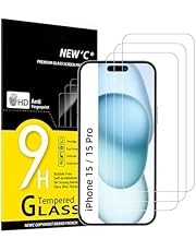 NEW&#39;C 3 Stück, Panzer Schutz Glas für iPhone 16, iPhone 15, iPhone 15 Pro (6,1 Zoll), Frei von Kratzern, 9H Härte, HD Displayschutzfolie, 0.33mm Ultra-klar, Ultrabeständi