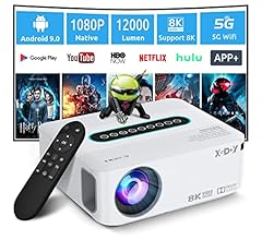 4K Support Beamer mit 5G WiFi und Bluetooth, XGODY X1 12000L Native 1080P HD Eingebaute Android OS Projektor YouTube Netfli…