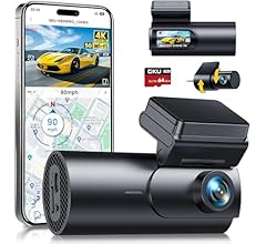 GKU 4K Dashcam Auto Vorne Hinten, 5G WiFi & GPS, Dual Dash Cam, 1.5” IPS Mini Auto Kamera mit 64GB SD Karte, Parküberwachun…