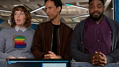 Danny Pudi, Ron Funches, and Jennie Pierson in Powerless (2016)