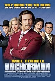 Christina Applegate, Will Ferrell, Steve Carell, David Koechner, and Paul Rudd in एन्करमैन (2004)