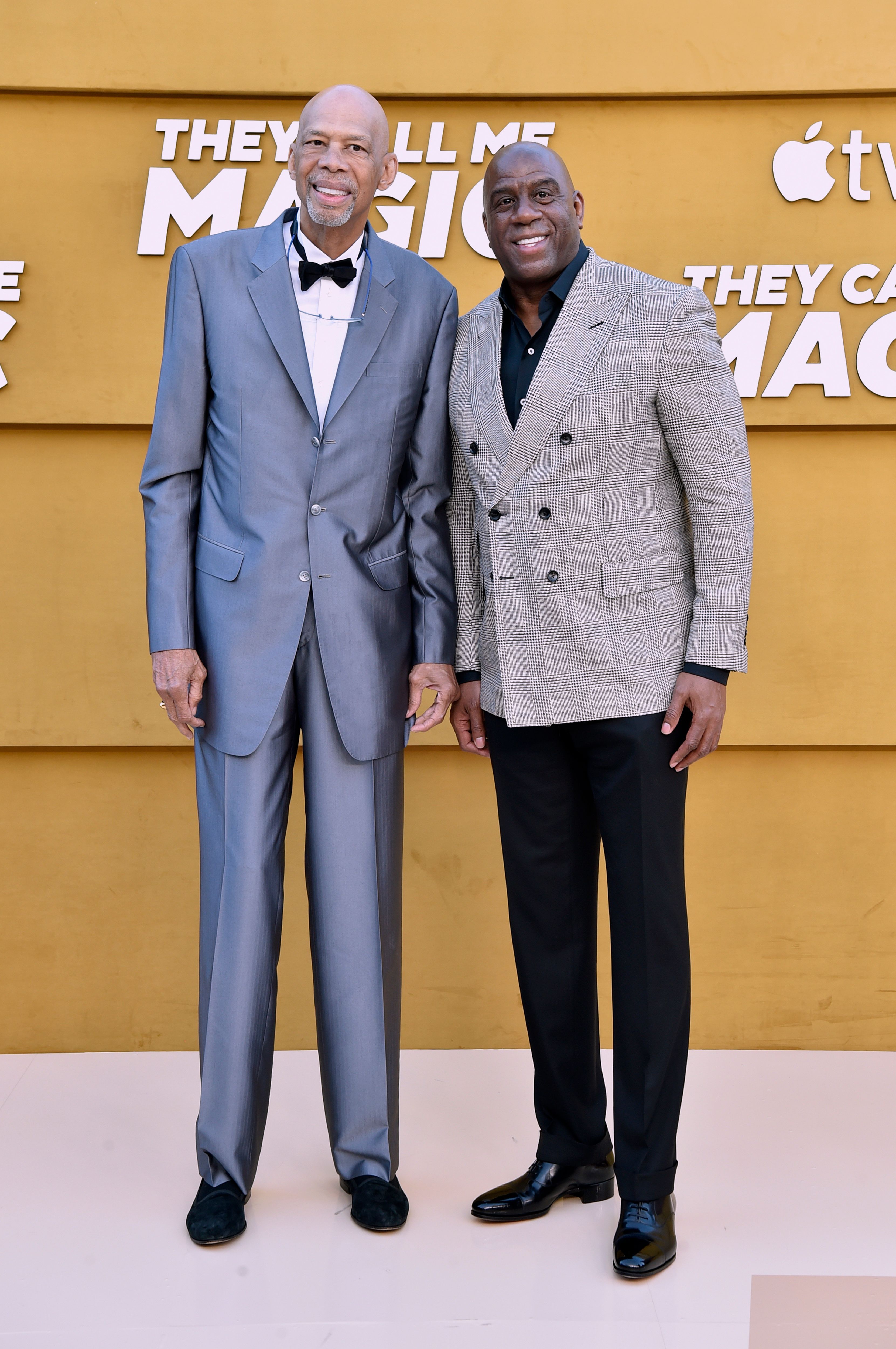 Kareem Abdul-Jabbar and Magic Johnson at an event for They Call Me Magic (2022)