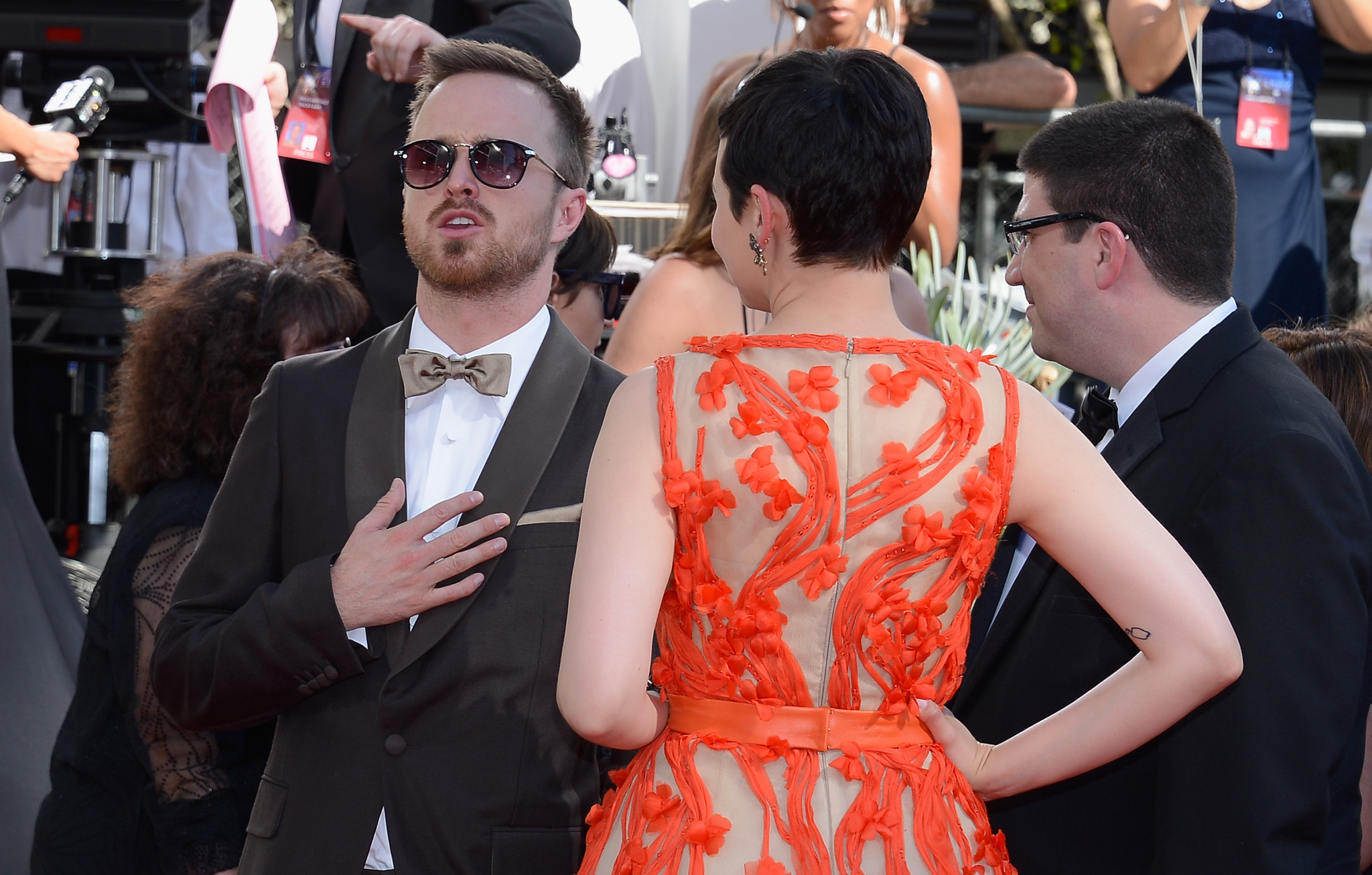 Ginnifer Goodwin, Adam Horowitz, and Aaron Paul at an event for The 64th Primetime Emmy Awards (2012)