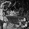 Toshirô Mifune, Machiko Kyô, and Masayuki Mori in Rashômon (1950)