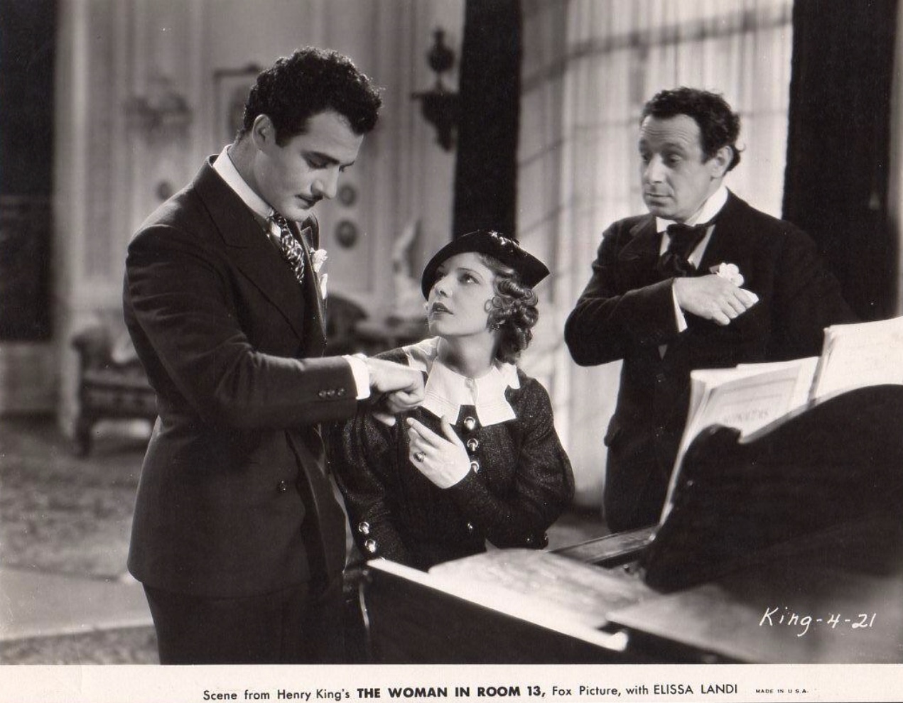 Luis Alberni, Elissa Landi, and Gilbert Roland in The Woman in Room 13 (1932)