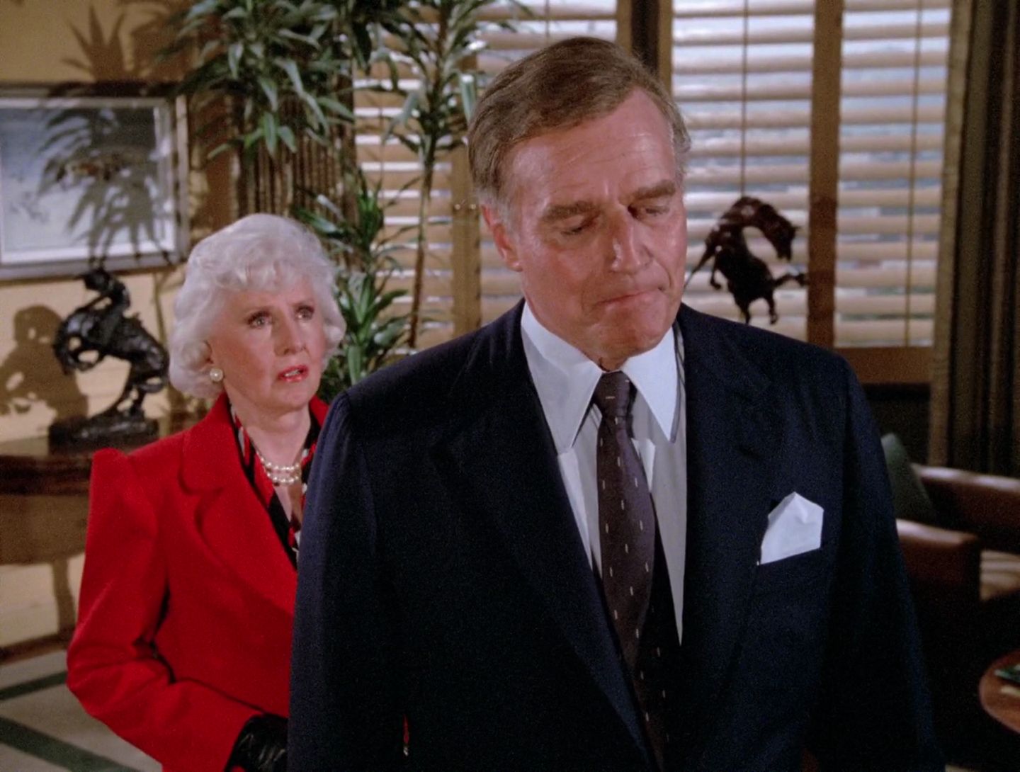 Charlton Heston and Barbara Stanwyck in The Colbys (1985)