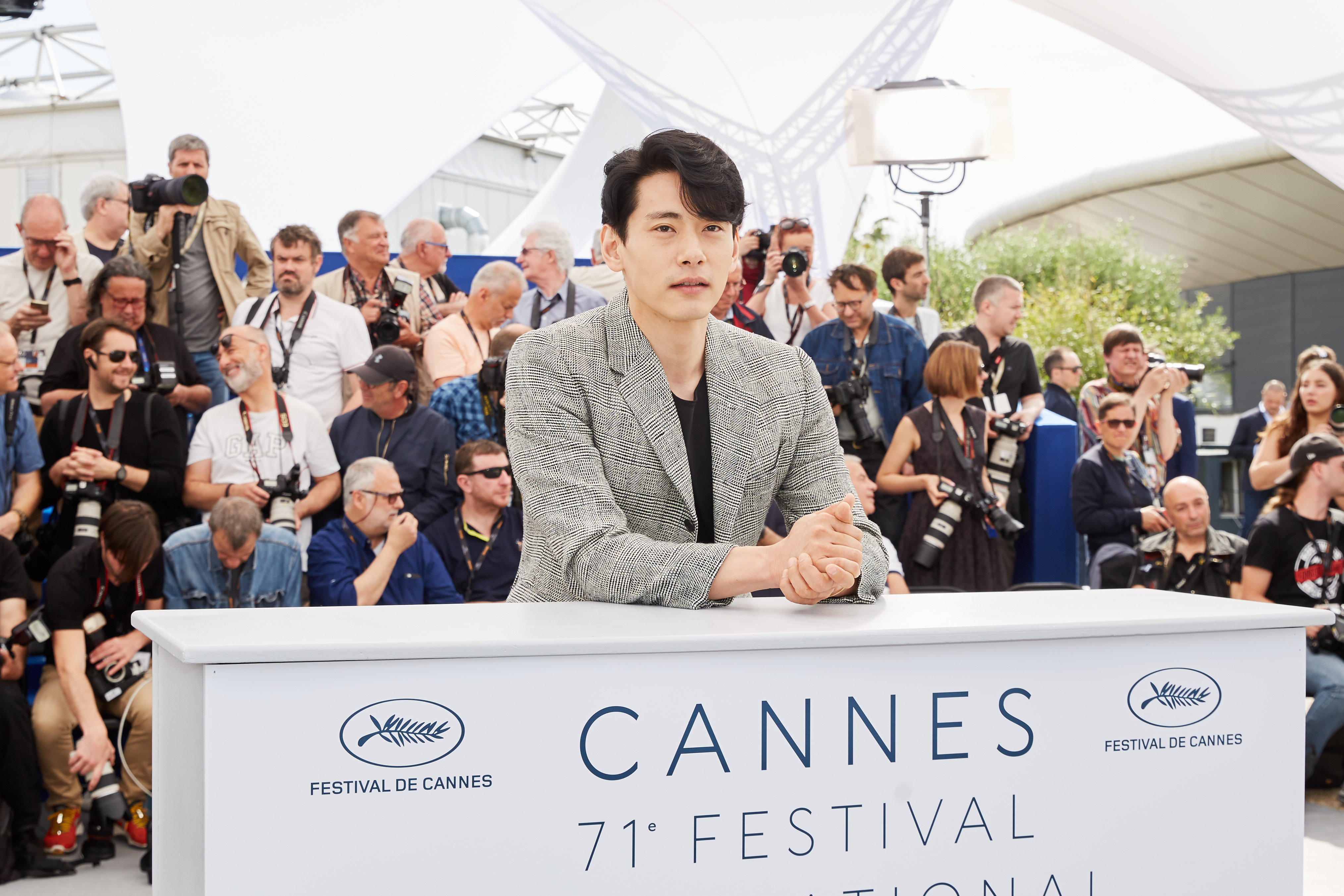 Teo Yoo at the Photocall for Leto at the Cannes Film Festival, 2018