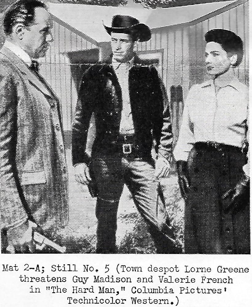 Lorne Greene, Valerie French, and Guy Madison in The Hard Man (1957)