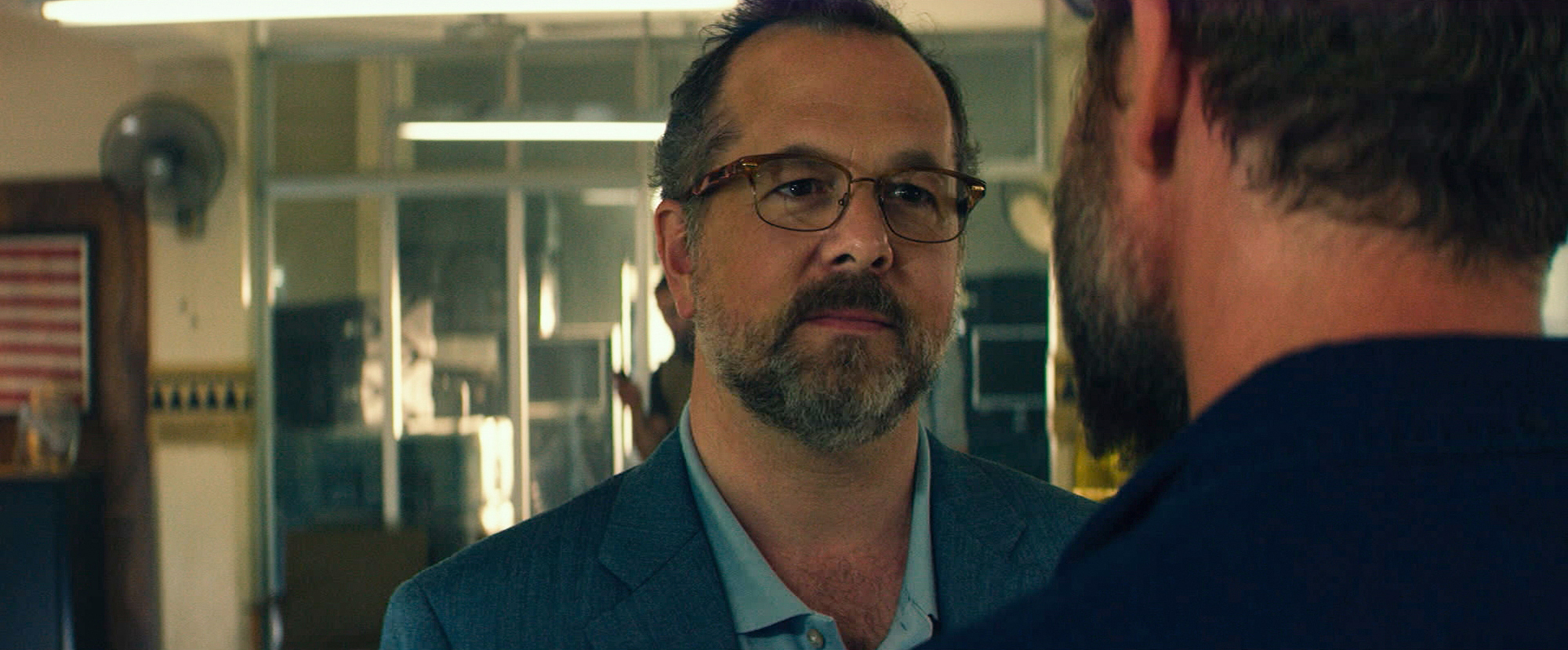 David Costabile and James Badge Dale in 13 Hours: The Secret Soldiers of Benghazi (2016)