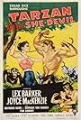 Lex Barker, Joyce Mackenzie, and Monique van Vooren in Tarzan and the She-Devil (1953)