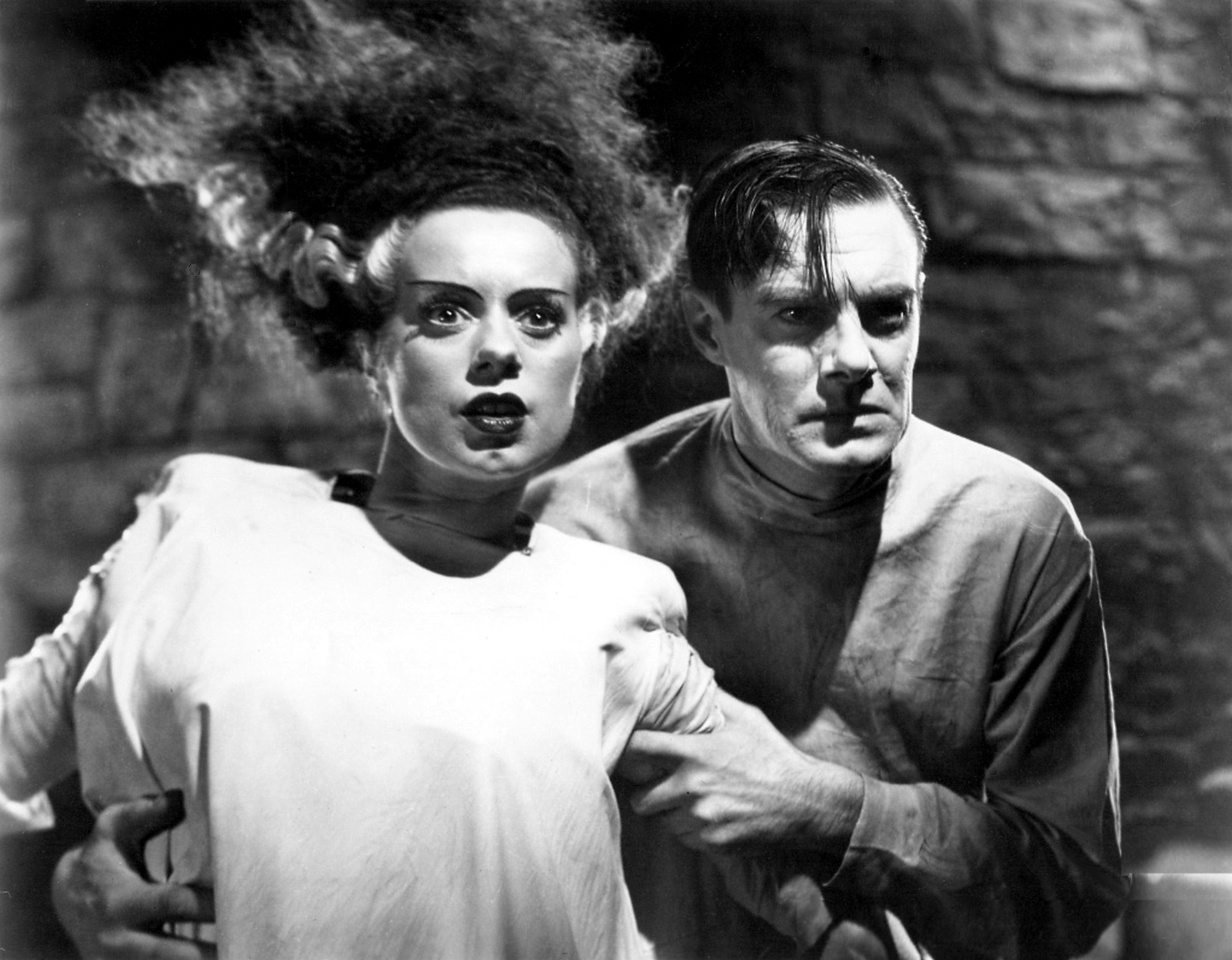 Elsa Lanchester and Colin Clive in The Bride of Frankenstein (1935)