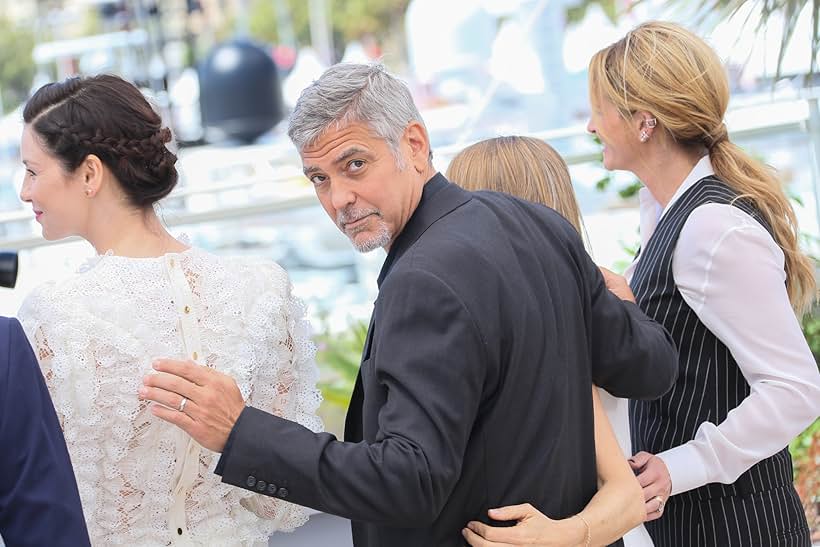 George Clooney, Jodie Foster, Julia Roberts, and Caitríona Balfe at an event for Money Monster (2016)