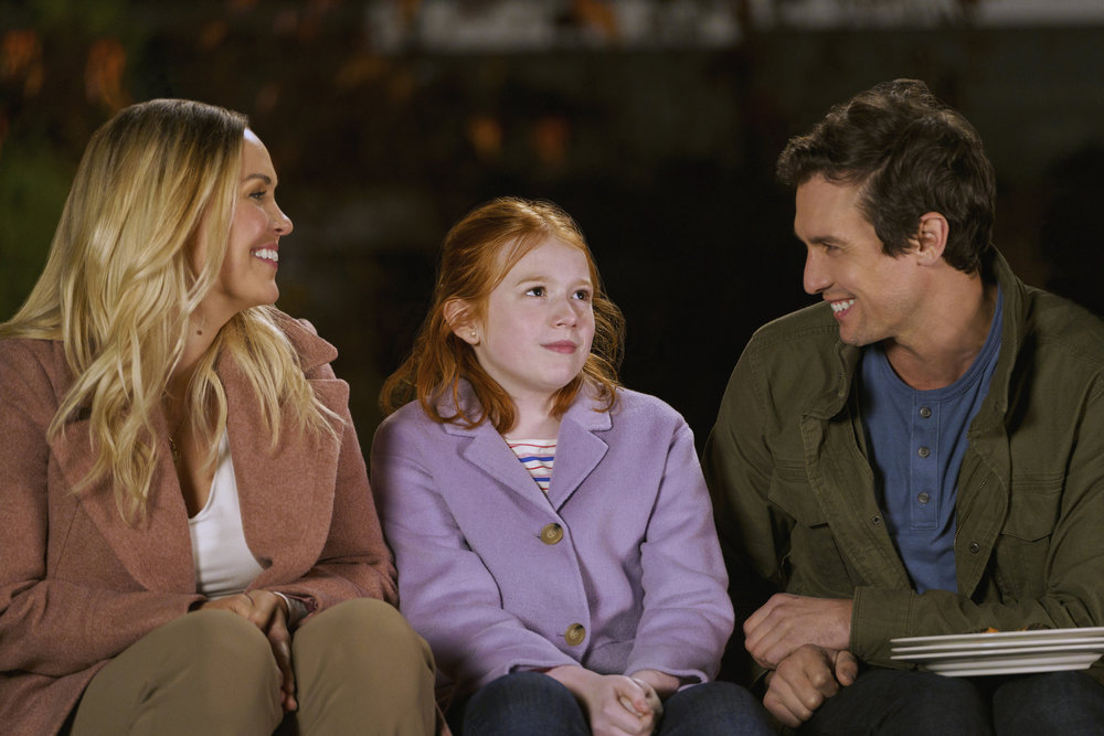 Emilie Ullerup, Clayton James, and Daphne Hoskins in Romancing the Birthday Girl (2021)