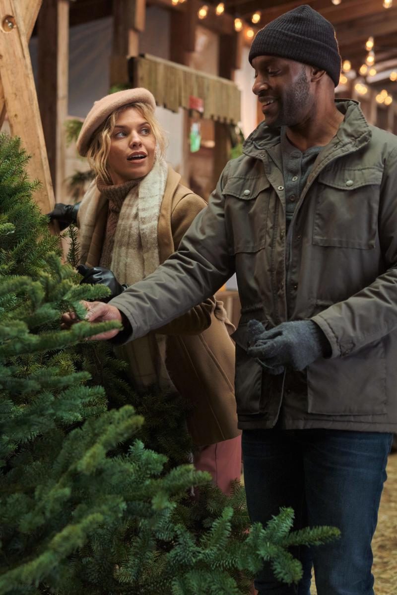 Colin Lawrence and AnnaLynne McCord in Dancing Through Christmas (2021)