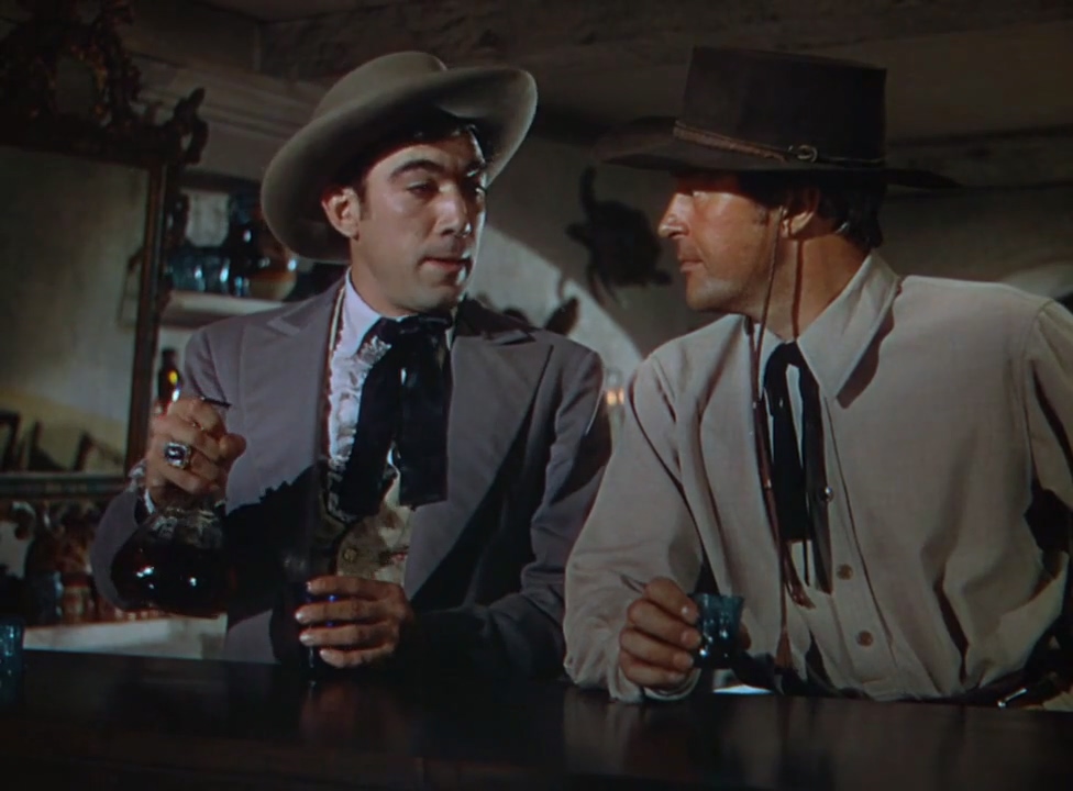 Anthony Quinn and Ray Milland in California (1947)