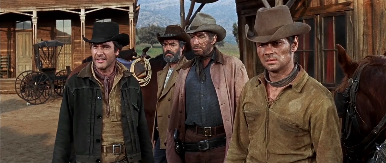 Jack Elam, James Best, Gary Lockwood, and Morgan Woodward in Firecreek (1968)