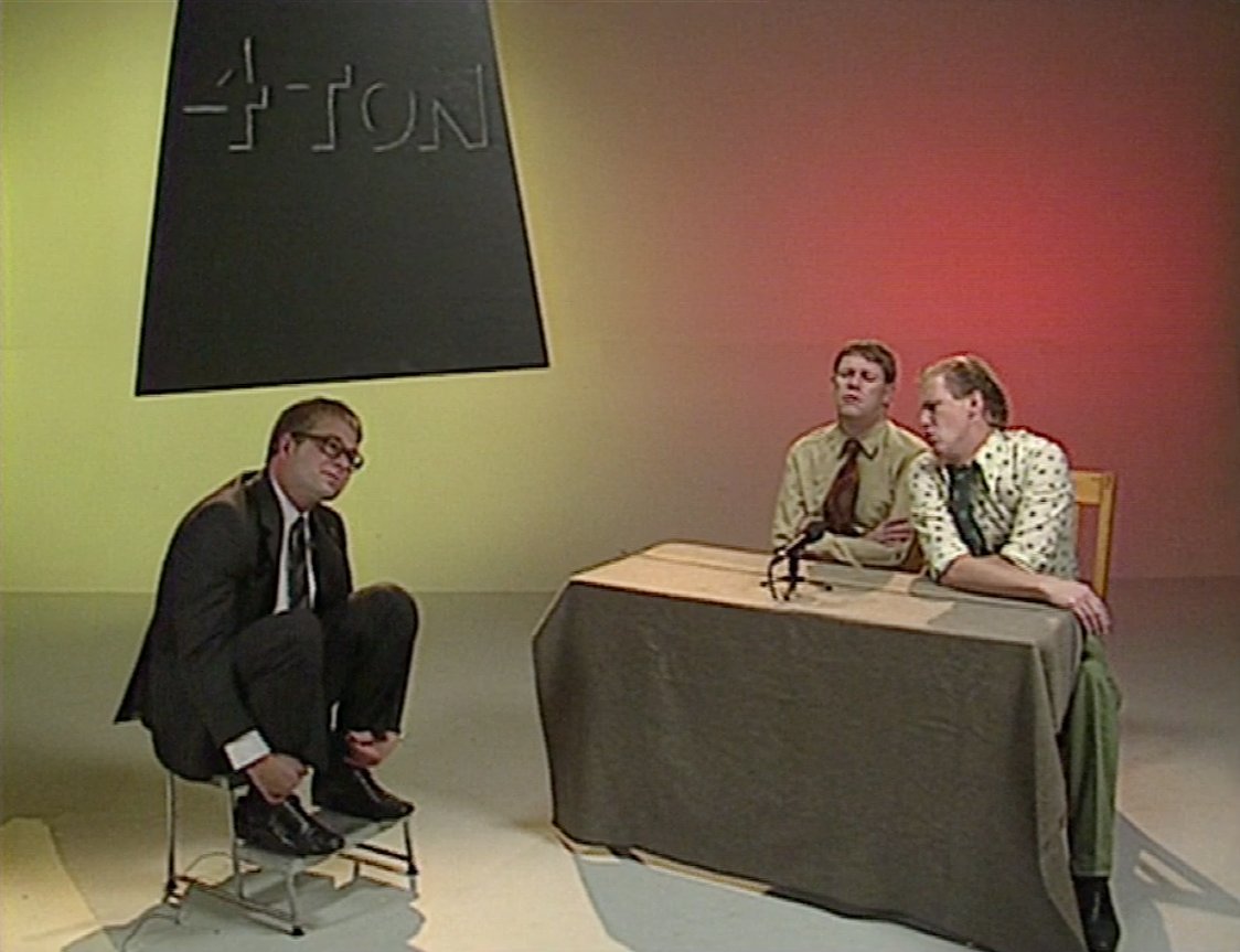 Anders Eriksson, Per Fritzell, and Jan Rippe in En himla många program (1989)