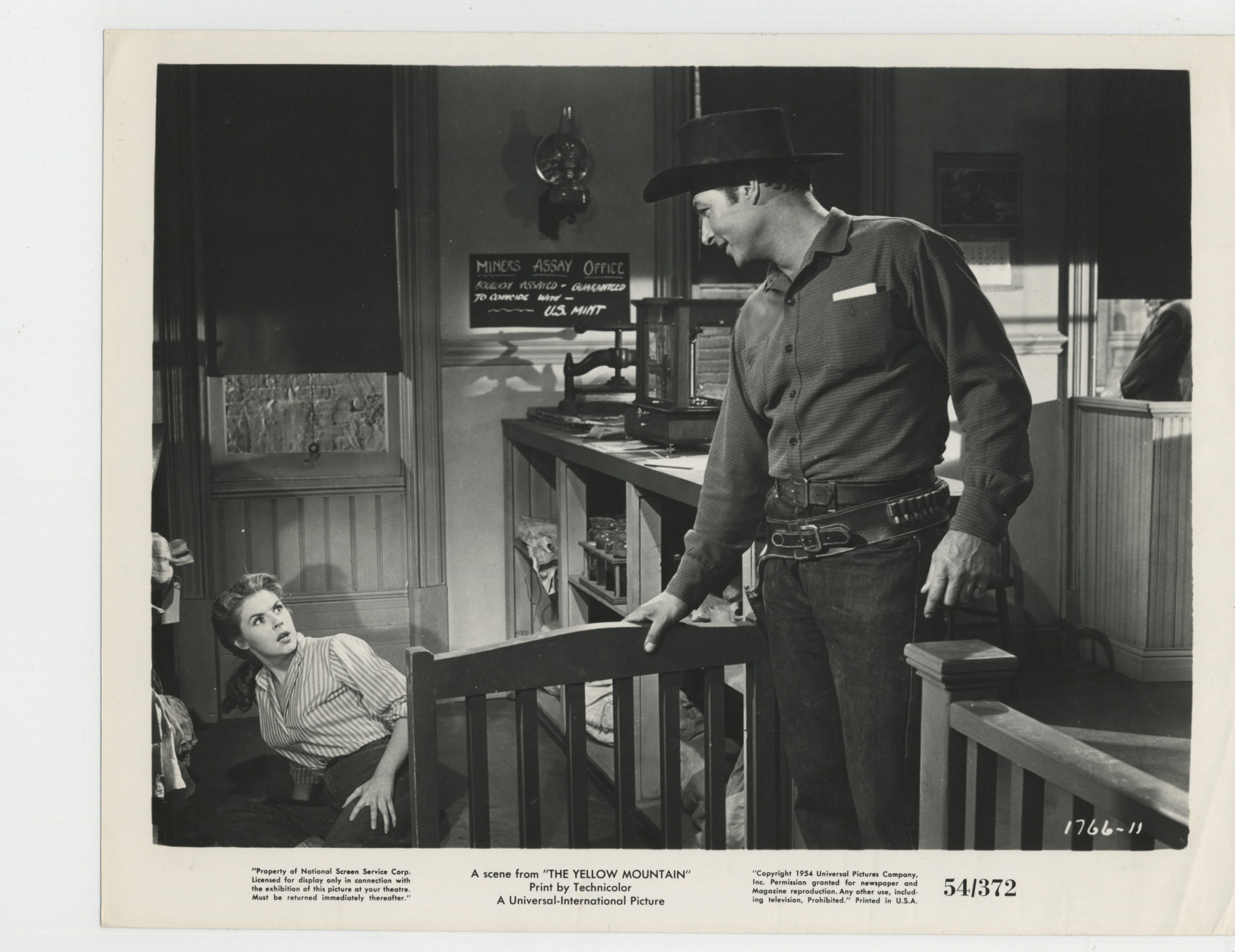 Lex Barker and Mala Powers in The Yellow Mountain (1954)