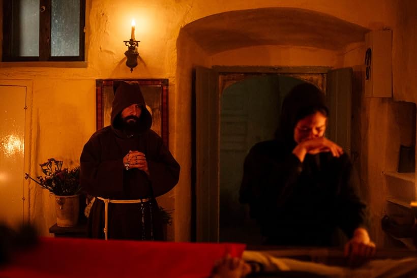 Shia LaBeouf and Martina Gatti in Padre Pio (2022)