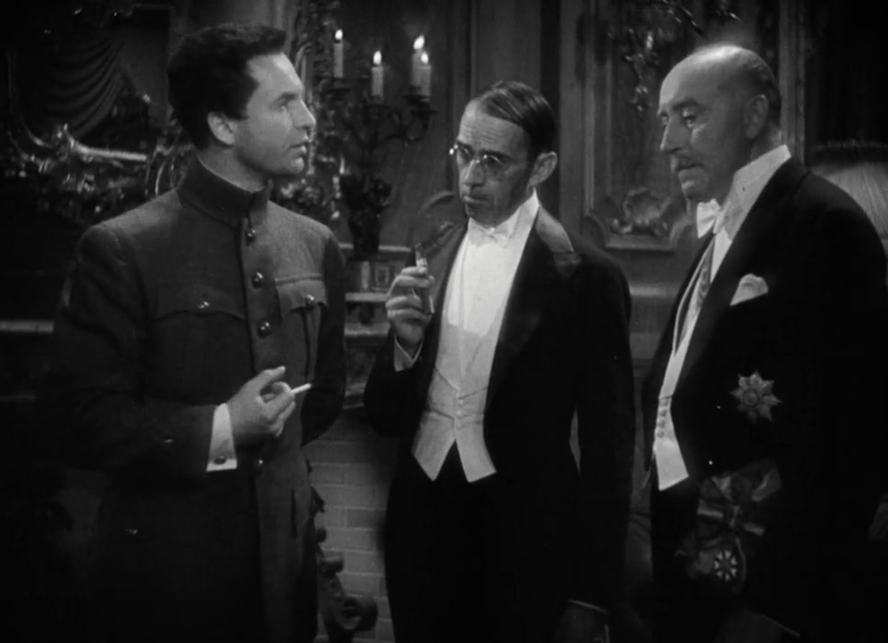 Arthur Aylesworth, Gregory Gaye, and Halliwell Hobbes in British Agent (1934)