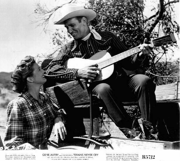 Gene Autry and Gail Davis in Texans Never Cry (1951)