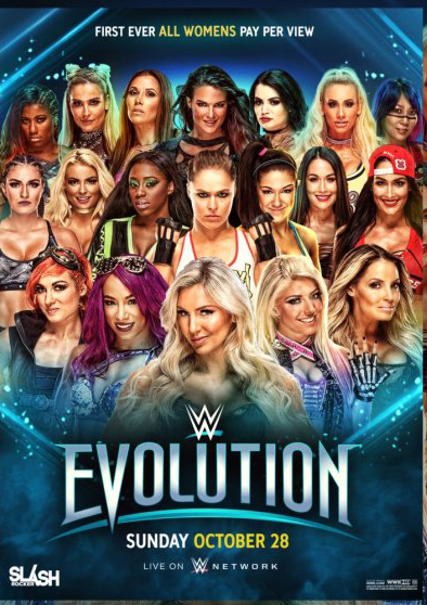 Amy Dumas, Nora Greenwald, Paul Levesque, Stephanie McMahon, Lisa Moretti, Trish Stratus, Torrie Wilson, Maria Kanellis, Beth Phoenix, Rebecca Quin, Shayna Andrea Baszler, Eve Torres, Victoria Crawford, Ronda Rousey, Ashley Fliehr, Saraya-Jade Bevis, Kairi Hôjô, Lexi Kaufman, Mercedes Varnado, Nita Strauss, Gionna Daddio, Cassie Arneill, and Demi Bennett in WWE Evolution (2018)