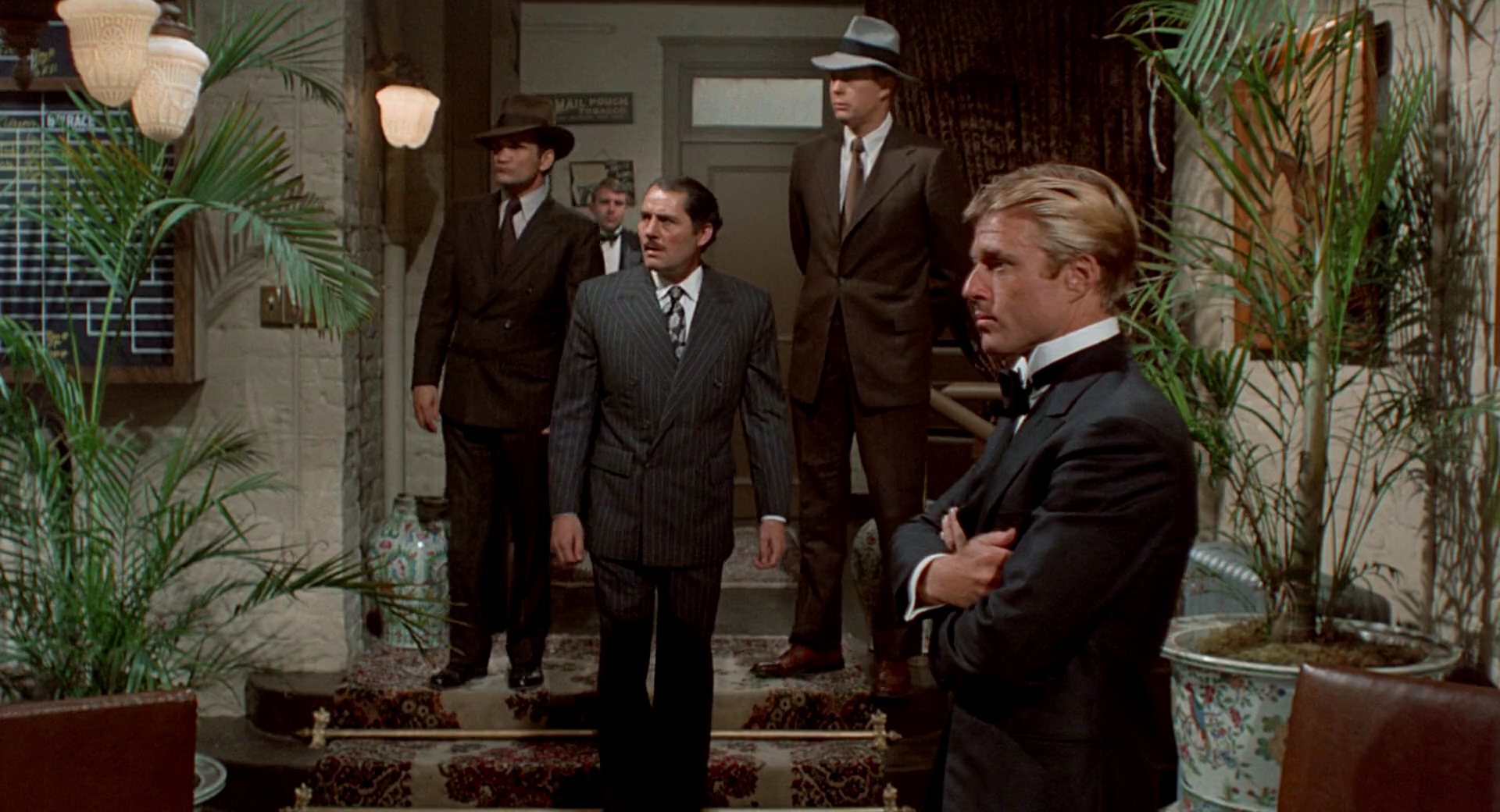 Robert Redford, Robert Shaw, Charles Dierkop, and Lee Paul in The Sting (1973)