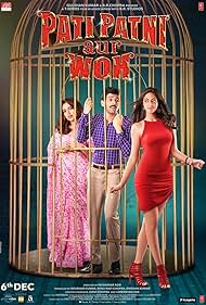 Kartik Aaryan, Bhumi Pednekar, and Ananya Panday in Pati Patni Aur Woh (2019)