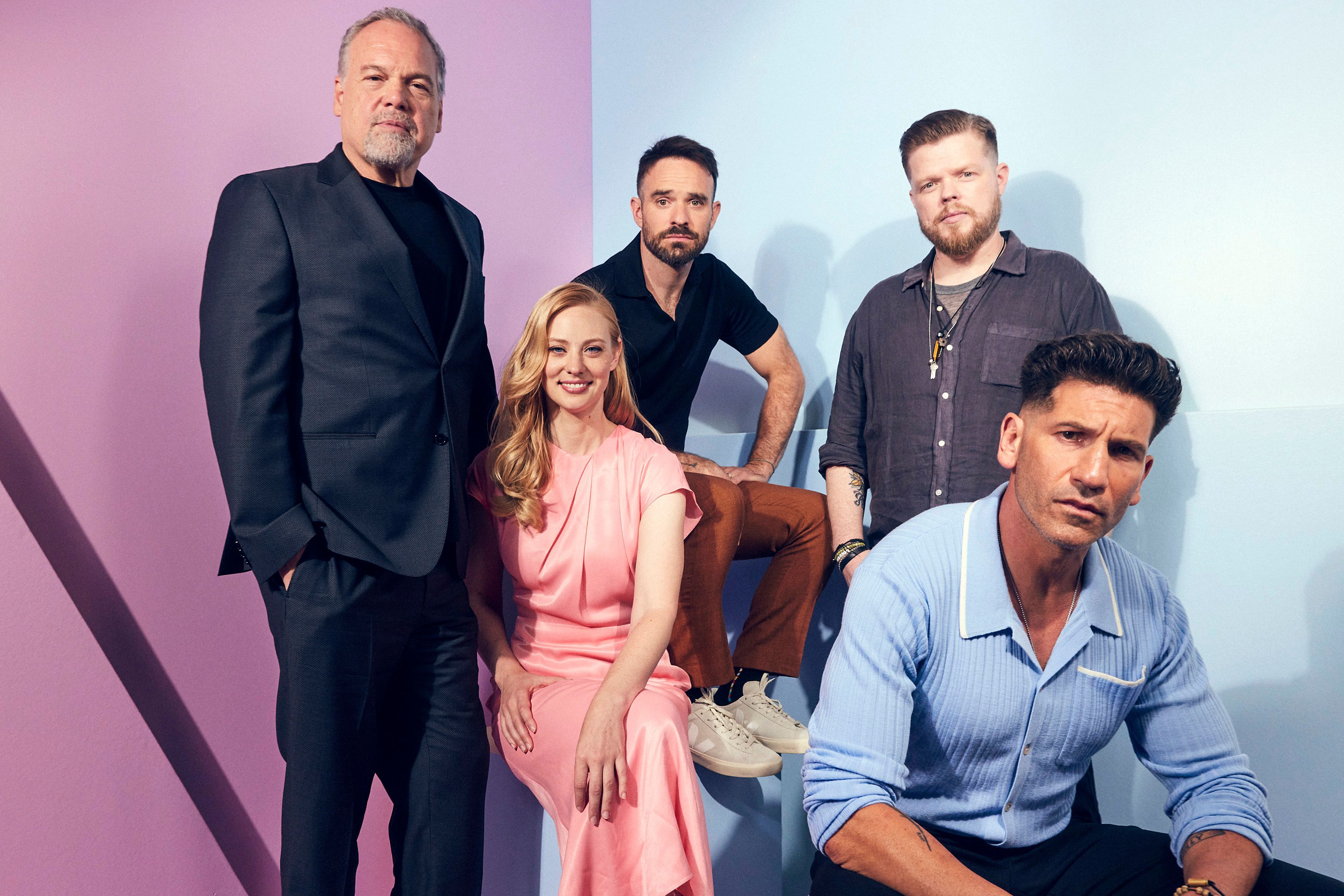 Vincent D'Onofrio, Elden Henson, Charlie Cox, Jon Bernthal, and Deborah Ann Woll at an event for Daredevil: Born Again (2025)