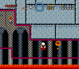 The first room in Iggy's Castle from Super Mario World.