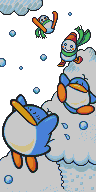 Sprite of Bumpty's profile image from the SNES version of Tetris Attack.