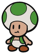 A Toad from Paper Mario: Color Splash.