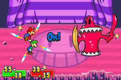 Screenshot of the battle with Chuckolator