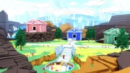 Mario and Olivia inside Diamond Island in Paper Mario: The Origami King