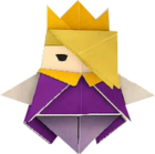 An origami King Olly from Paper Mario: The Origami King.