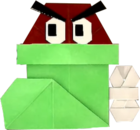 An origami Shoe Goomba from Paper Mario: The Origami King.