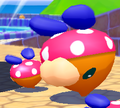 Screenshot of a Dango after being toppled over from Super Mario Sunshine