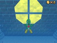 Yoshi swimming in The Secret Aquarium in Super Mario 64 DS.