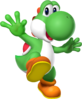 Artwork of Yoshi for Mario Party DS (reused for Mario Kart Wii, Mario & Sonic at the Olympic Winter Games and Super Mario Run)