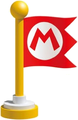 An activated Checkpoint Flag from Super Mario 3D Land