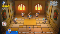 Chargin' Chuck Blockade Is Back from World 5 in Super Mario 3D World.