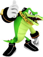 Artwork of Vector the Crocodile for Mario & Sonic at the Olympic Winter Games (reused for Mario & Sonic at the Rio 2016 Olympic Games Arcade Edition)