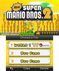 Completion of a file in New Super Mario Bros. 2