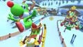 Yoshi (Reindeer) tricking in the Jingle Bells kart