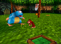 A giant Gnawty in Donkey Kong 64